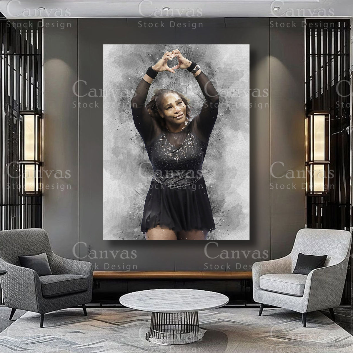 Serena Williams sports canvas wall art