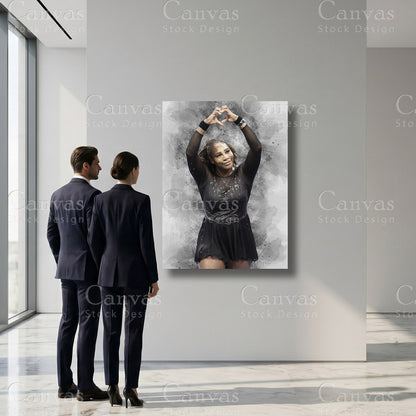 Serena Williams athlete artwork on premium canvas