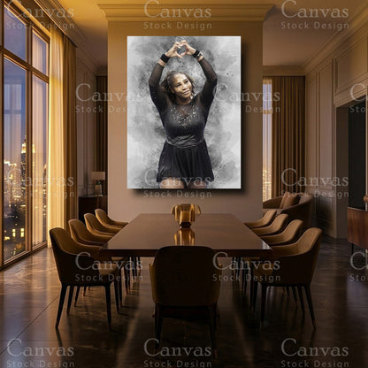 Serena Williams luxury tennis wall decor