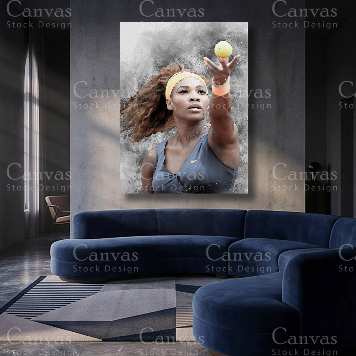 Serena Williams premium tennis wall artwork