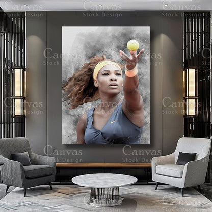 Serena Williams athlete wall art on premium canvas