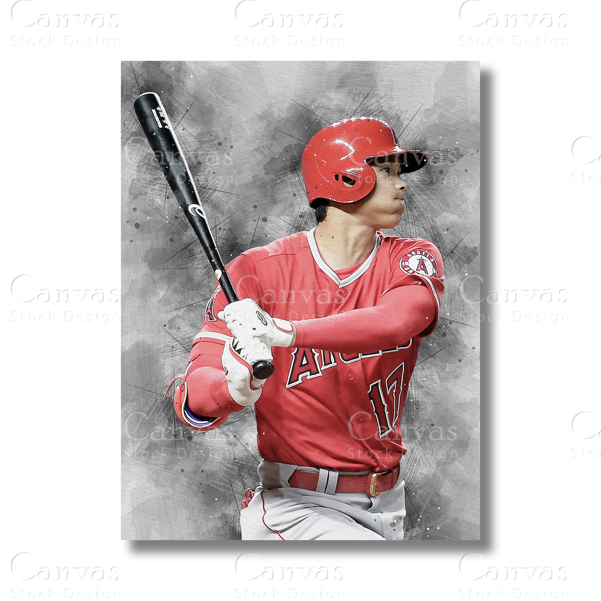 Shohei Ohtani canvas wall art for MLB baseball fans
