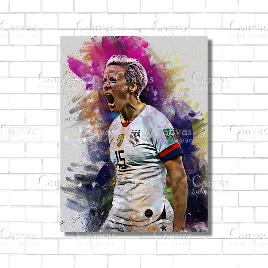 Megan Rapinoe Canvas Frame, Kids Wall Decor, Soccer Fan, Man Cave Gift for Him - Her, Sports Canvas Wall Art