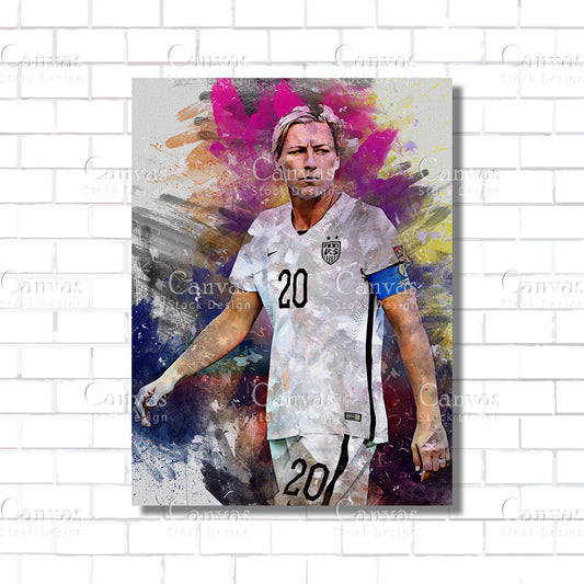 Abby Wambach Canvas Frame, Kids Wall Decor, Soccer Fan, Man Cave Gift for Him - Her, Sports Canvas Wall Art