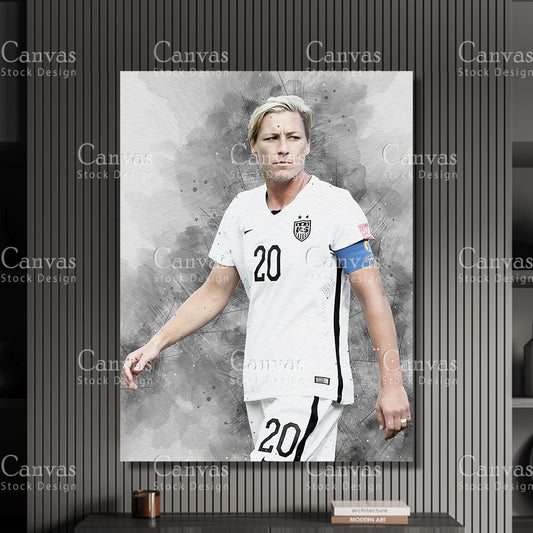 Abby Wambach Canvas Frame, Kids Wall Decor, Soccer Fan, Man Cave Gift for Him - Her, Sports Canvas Wall Art