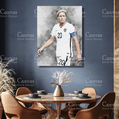 Abby Wambach Canvas Frame, Kids Wall Decor, Soccer Fan, Man Cave Gift for Him - Her, Sports Canvas Wall Art