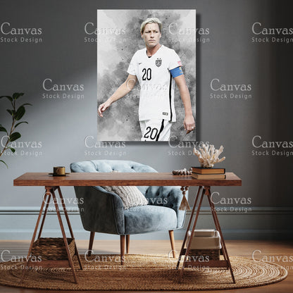 Abby Wambach Canvas Frame, Kids Wall Decor, Soccer Fan, Man Cave Gift for Him - Her, Sports Canvas Wall Art