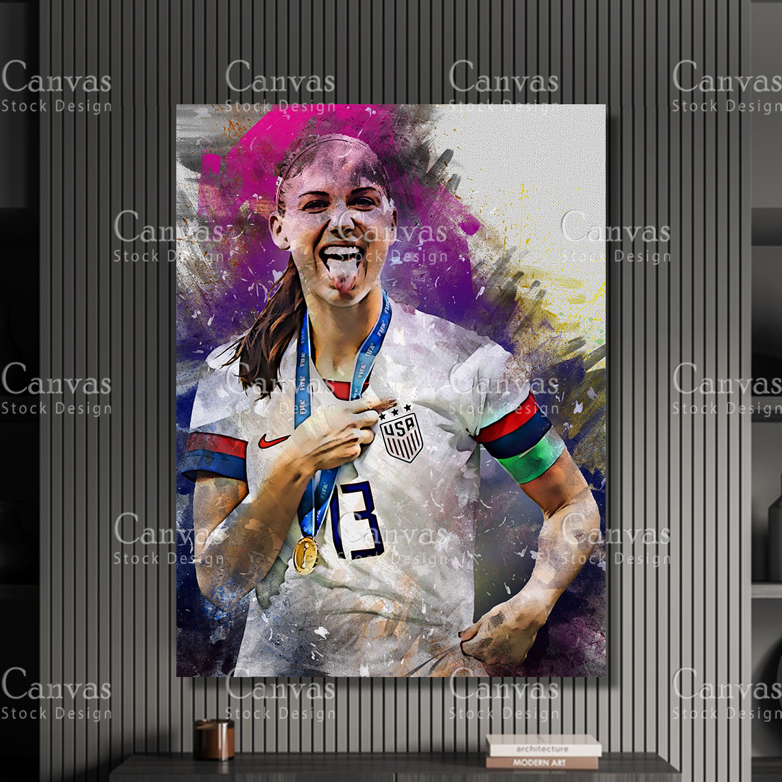 Alex Morgan Poster, Kids Wall Decor, Soccer Fan, Man Cave Gift for Him - Her, Sports Canvas Wall Art