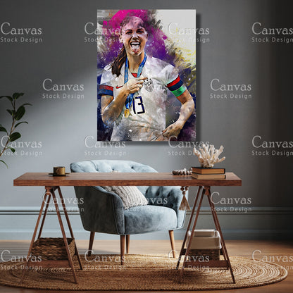 Alex Morgan Poster, Kids Wall Decor, Soccer Fan, Man Cave Gift for Him - Her, Sports Canvas Wall Art