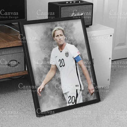 Abby Wambach Canvas Frame, Kids Wall Decor, Soccer Fan, Man Cave Gift for Him - Her, Sports Canvas Wall Art