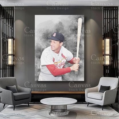 Stan Musial baseball wall decor for a sports themed room