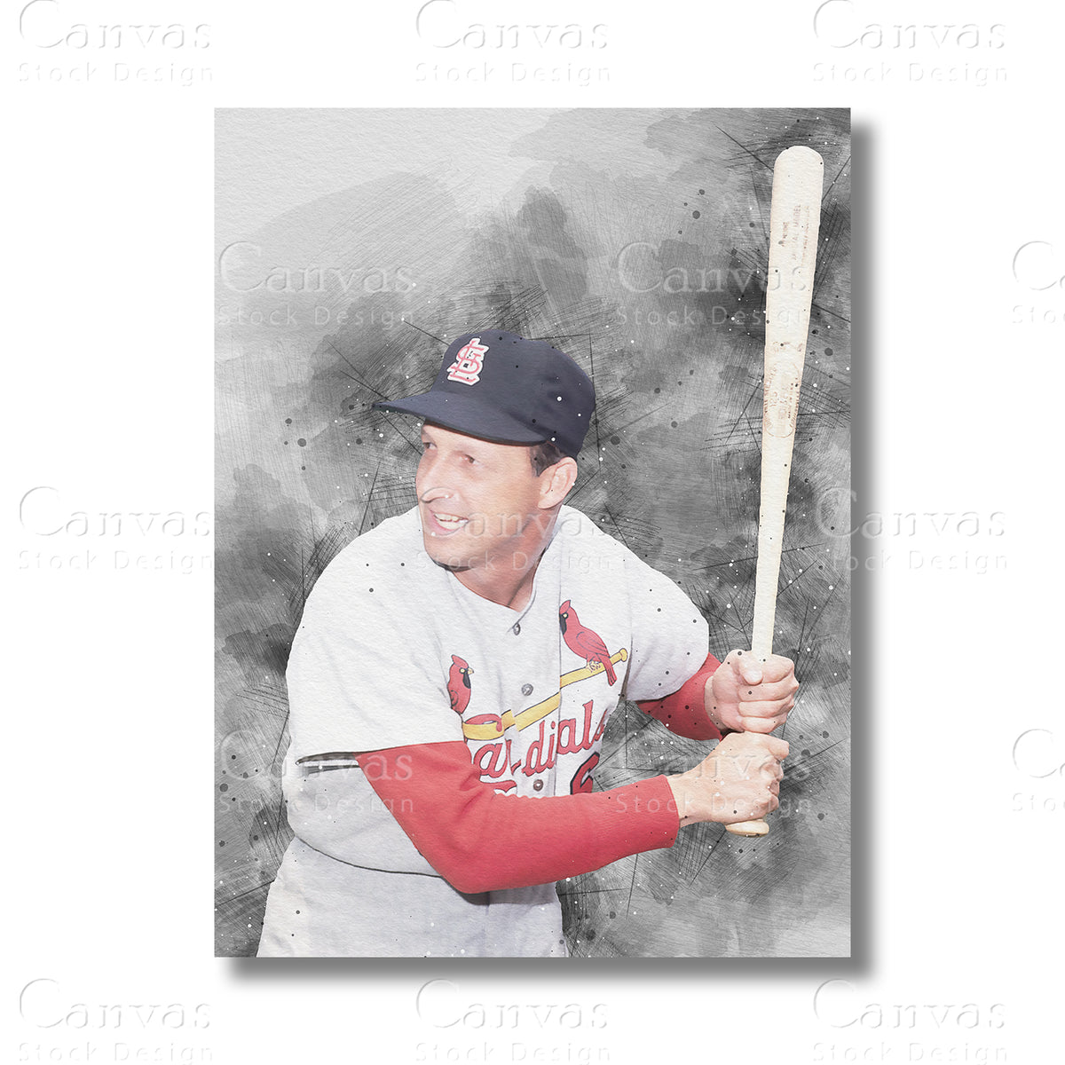 Stan Musial canvas wall art for classic baseball fans