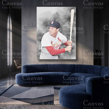 Stan Musial inspired baseball legend canvas print