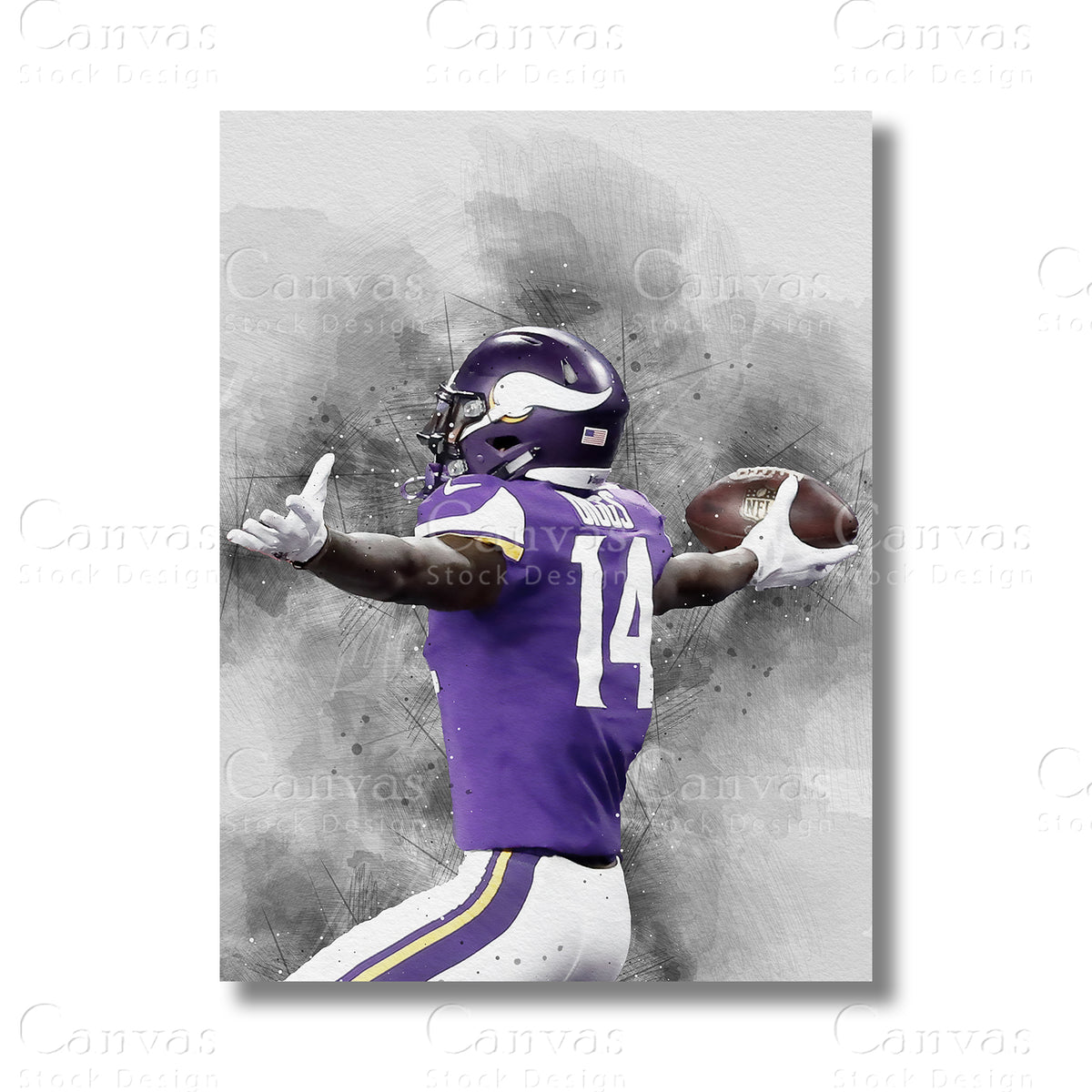 Stefon Diggs Elite Football Canvas Wall Art