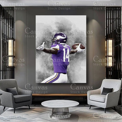Stefon Diggs athlete artwork on premium canvas