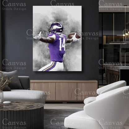 Stefon Diggs statement football canvas artwork