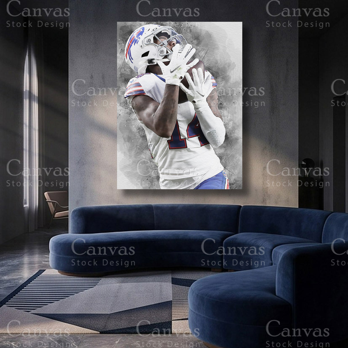 Stefon Diggs NFL canvas artwork