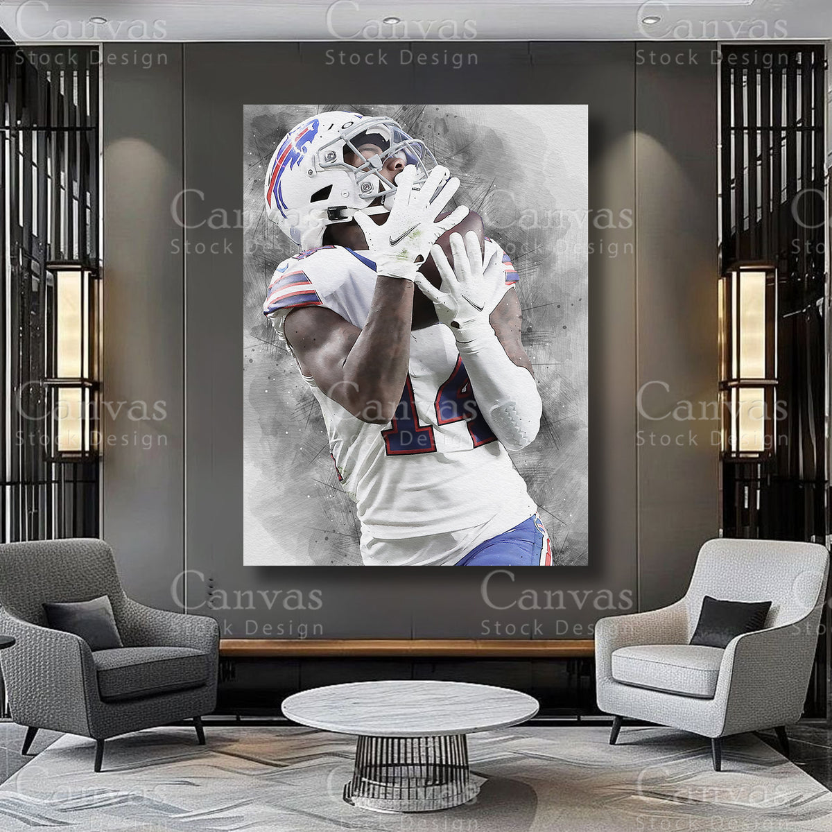 Stefon Diggs premium athlete canvas art