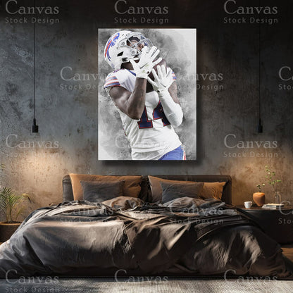 Stefon Diggs canvas wall art with black floating frame