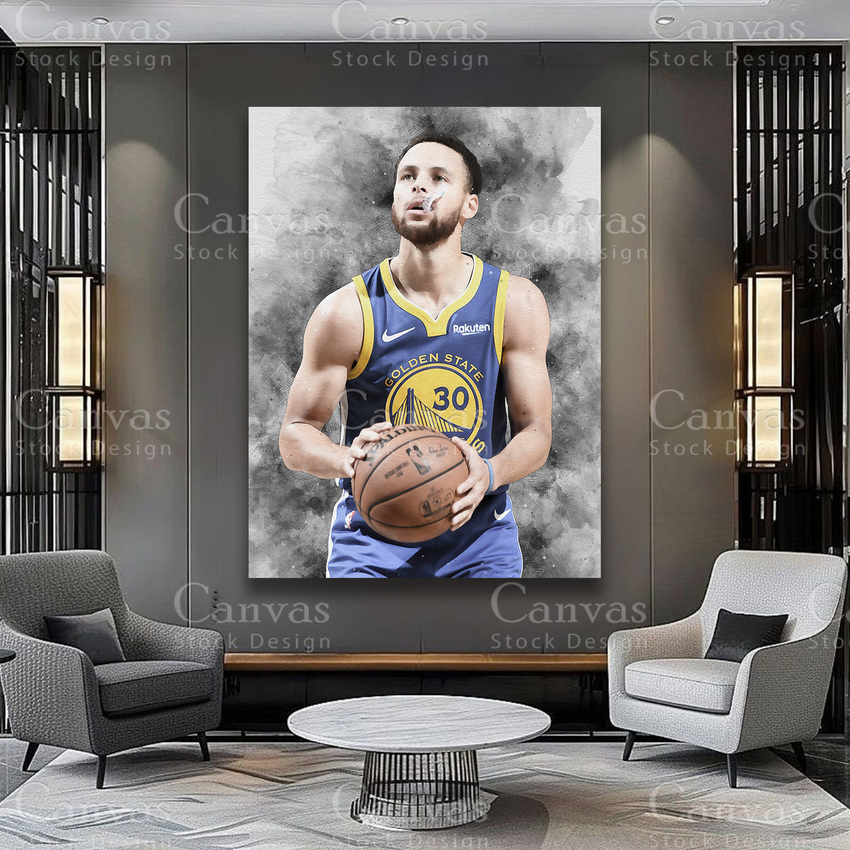 Stephen Curry Basketball Canvas Artwork