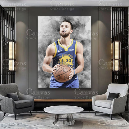 Stephen Curry Basketball Canvas Artwork