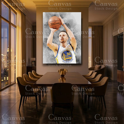 Stephen Curry Elite Basketball Canvas Artwork