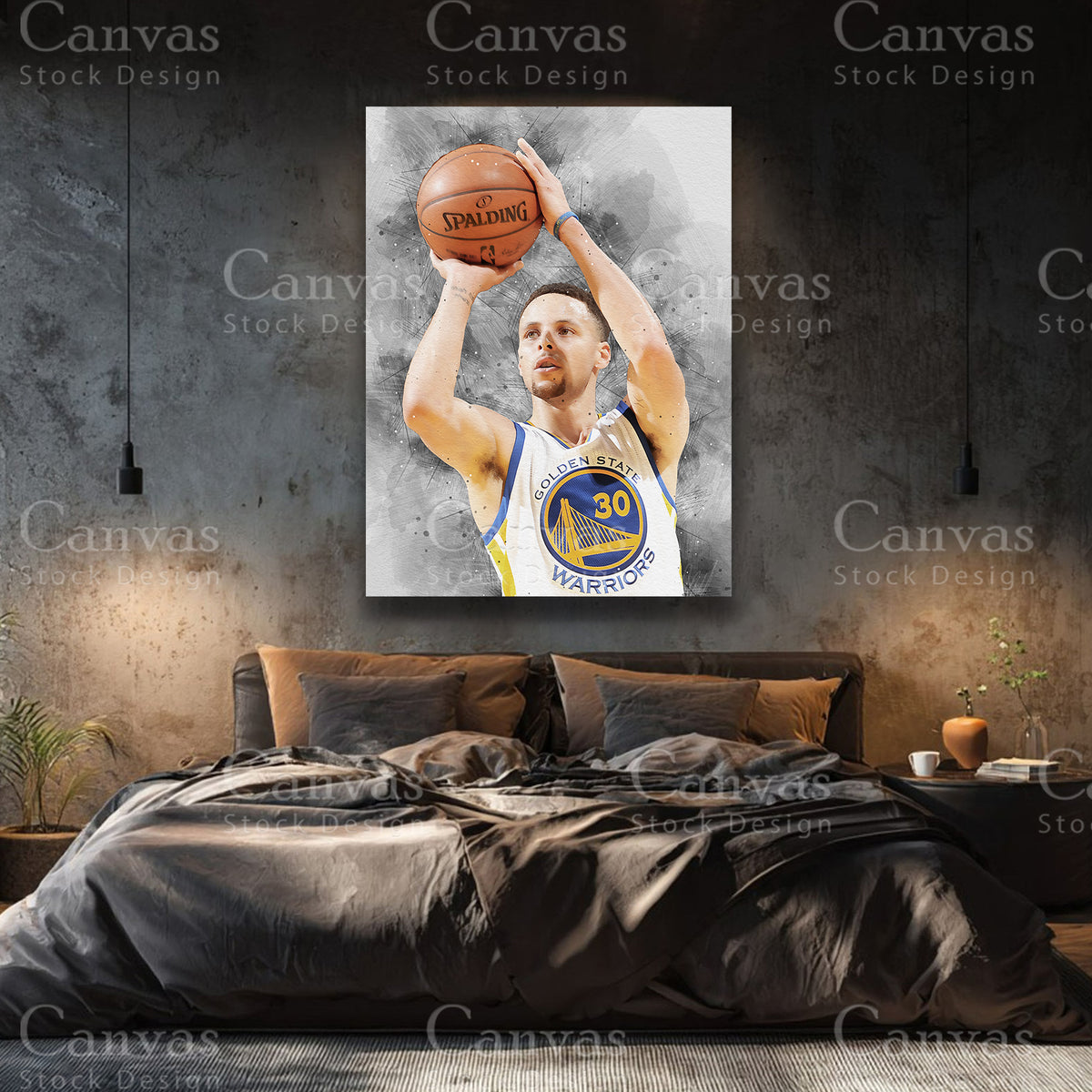 Stephen Curry NBA wall artwork for sophisticated interiors