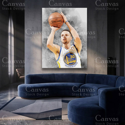 Stephen Curry basketball canvas wall art