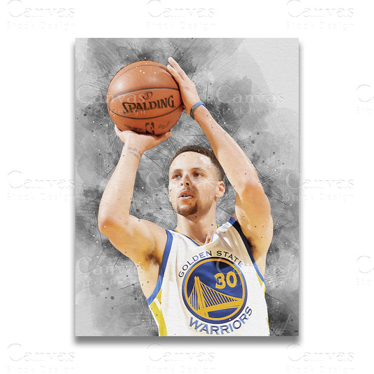 Stephen Curry elite basketball canvas artwork