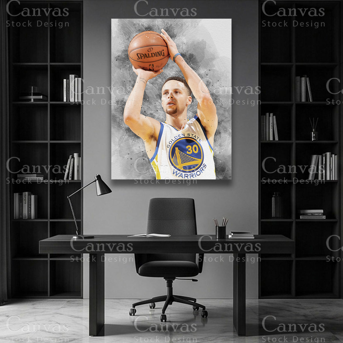 Stephen Curry luxury NBA canvas artwork