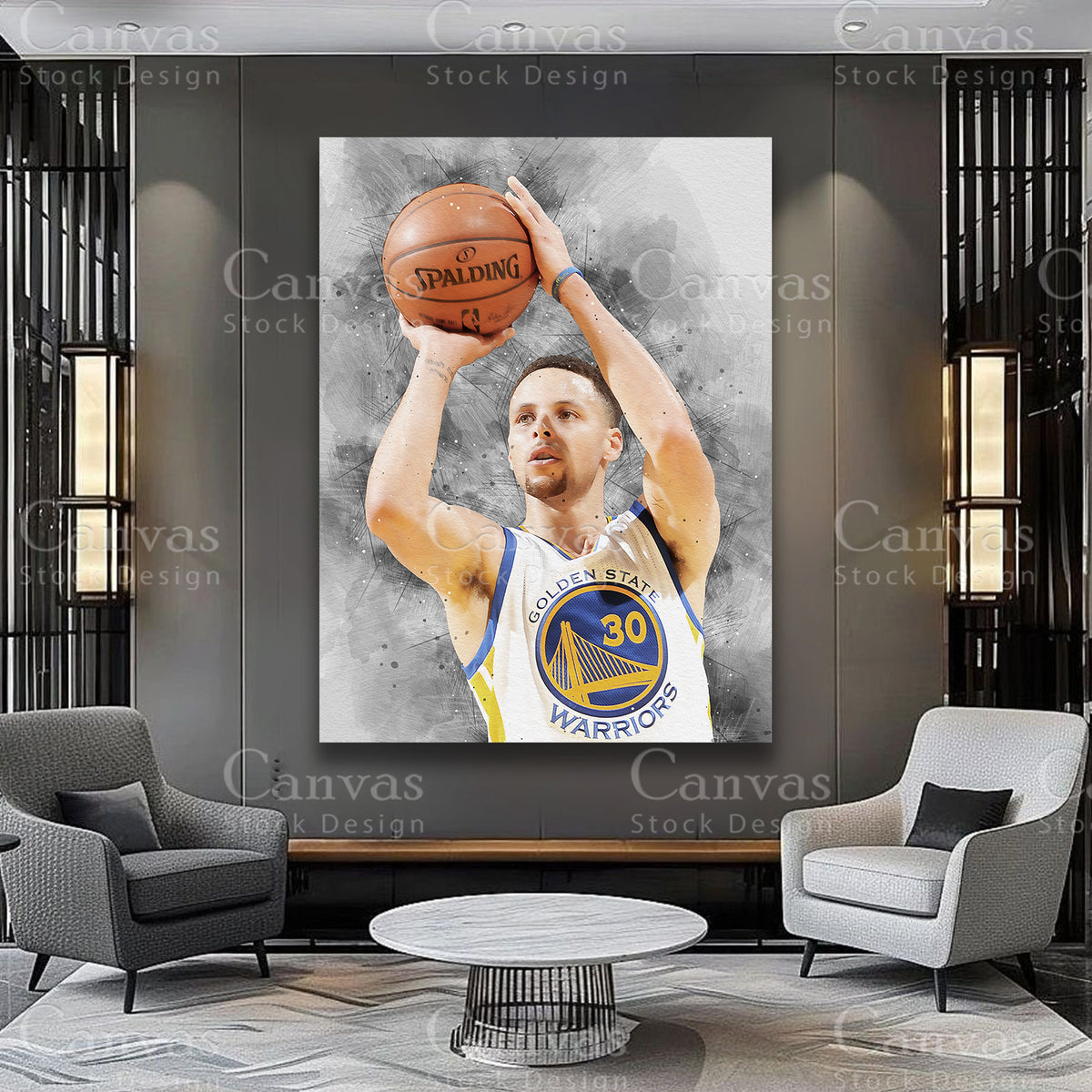 Stephen Curry premium basketball wall art