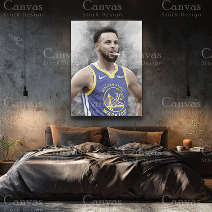 Stephen Curry sports canvas art for modern interiors