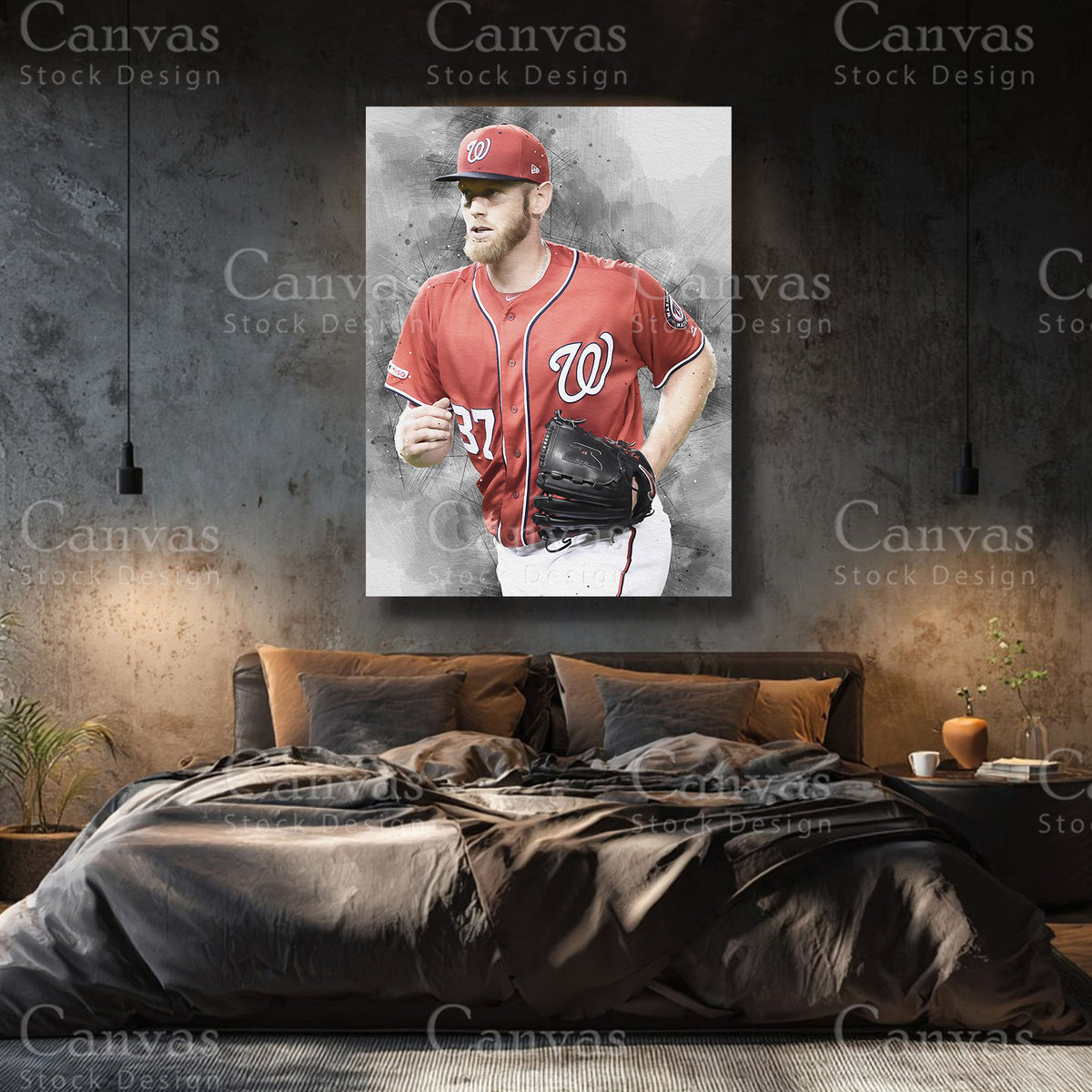 Stephen Strasburg baseball canvas decor for a fan collection