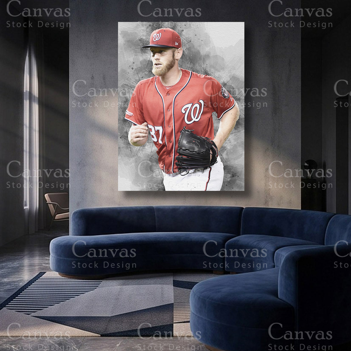 Stephen Strasburg inspired pitcher canvas print