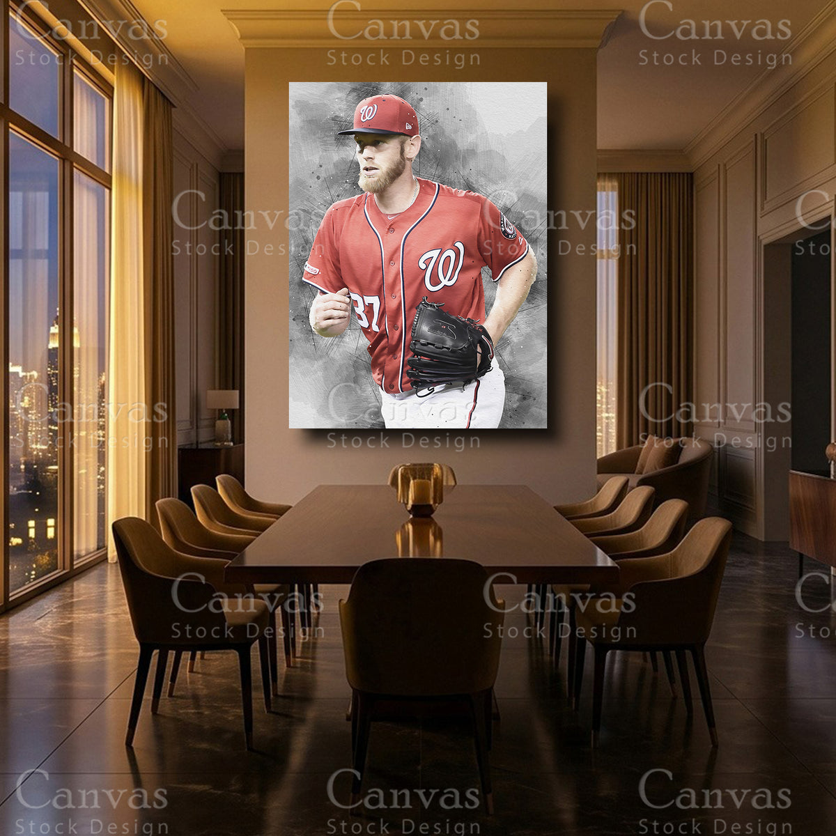 Stephen Strasburg sports canvas print for a home office