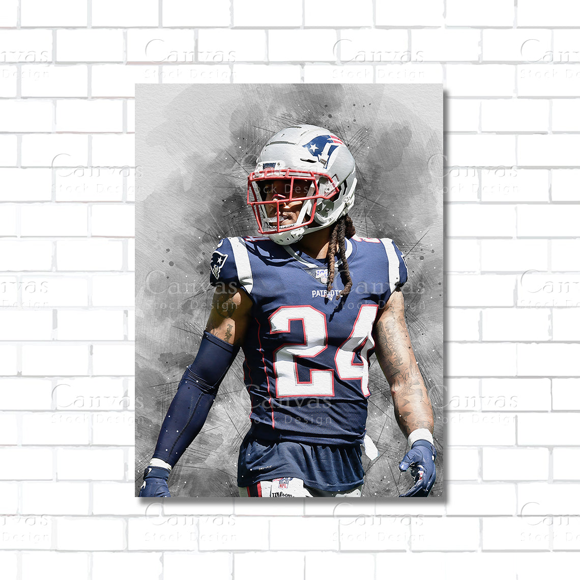 Stephon Gilmore Canvas Wall Art – NFL Cornerback Legend Print
