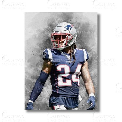 Stephon Gilmore Defensive NFL Canvas Wall Art