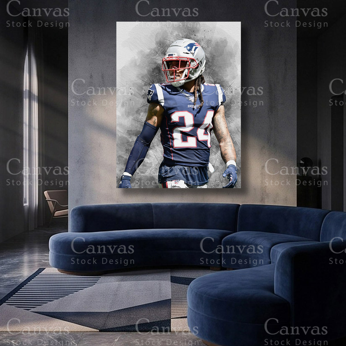 Stephon Gilmore NFL canvas artwork