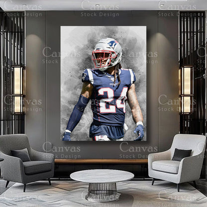 Stephon Gilmore defensive athlete canvas artwork