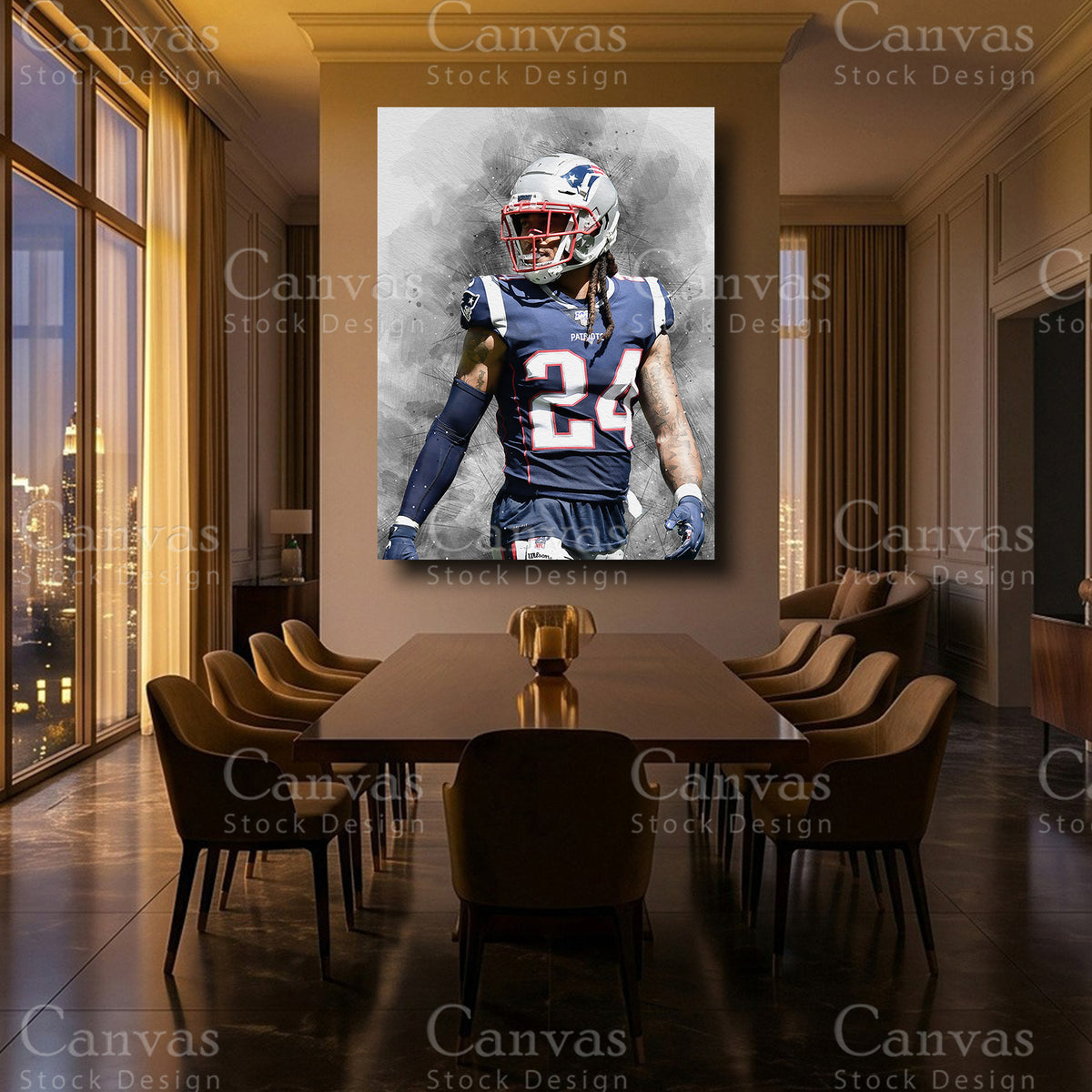 Stephon Gilmore luxury football wall decor