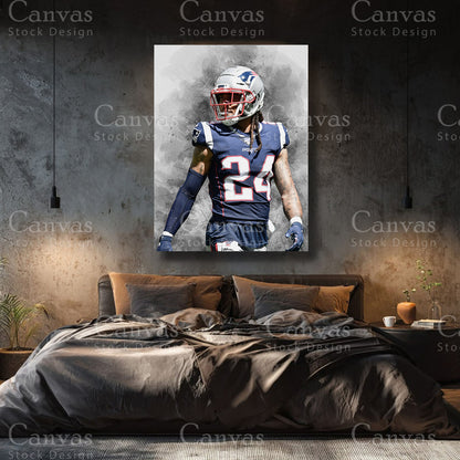 Stephon Gilmore premium canvas with black floating frame