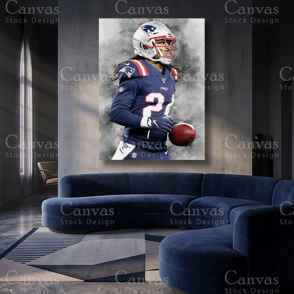 Stephon Gilmore premium NFL canvas artwork