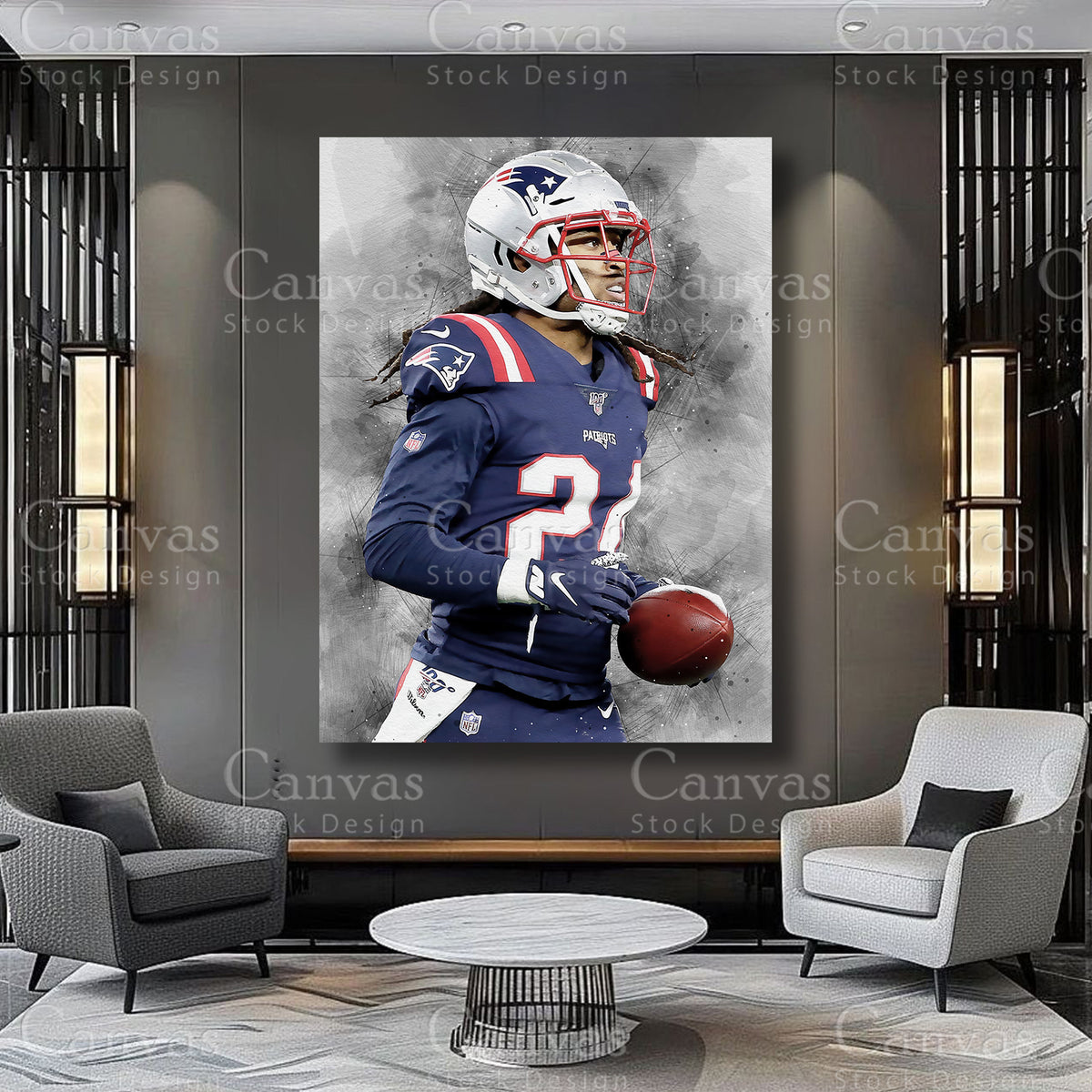 Stephon Gilmore athlete artwork on premium canvas