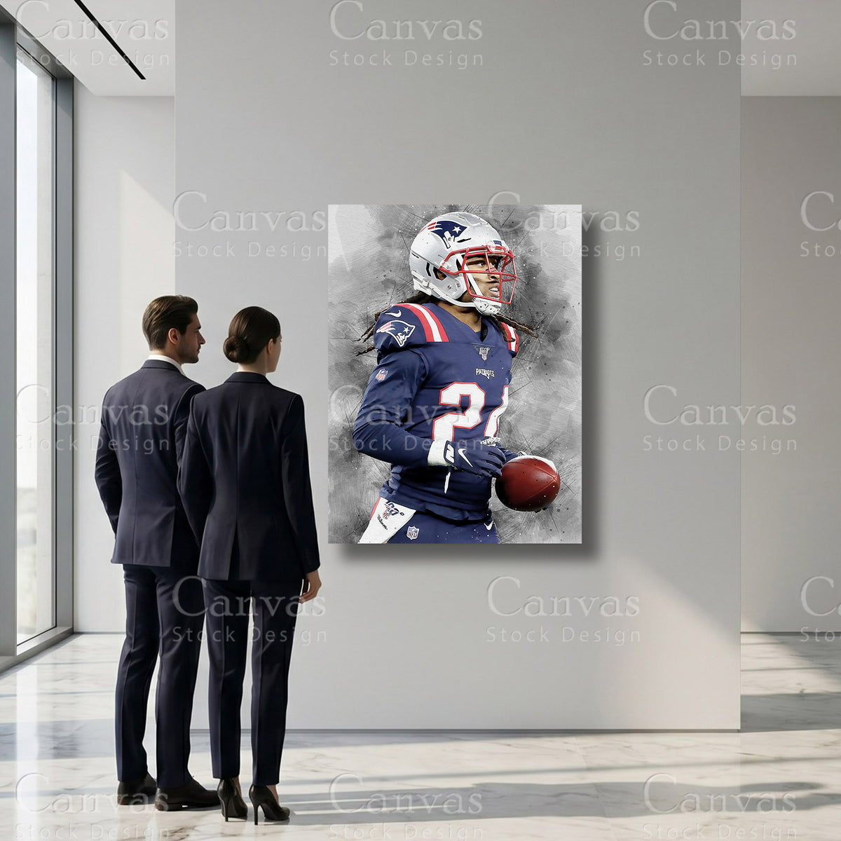 Stephon Gilmore NFL sports canvas wall art