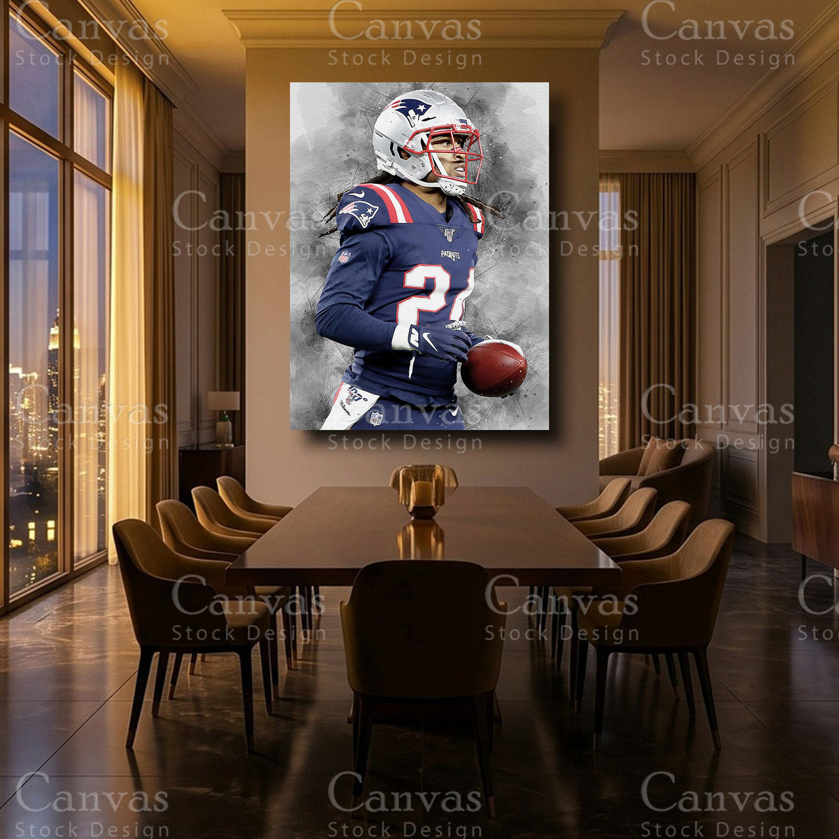Stephon Gilmore luxury football wall decor