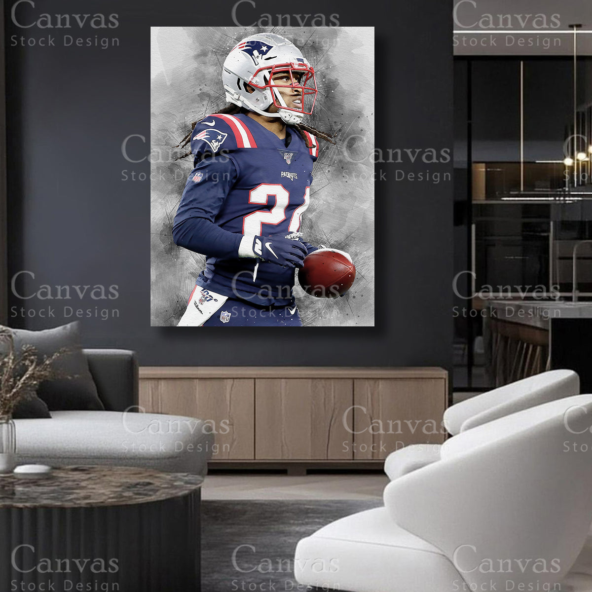 Stephon Gilmore statement sports canvas artwork