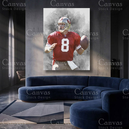 Steve Young premium football canvas artwork