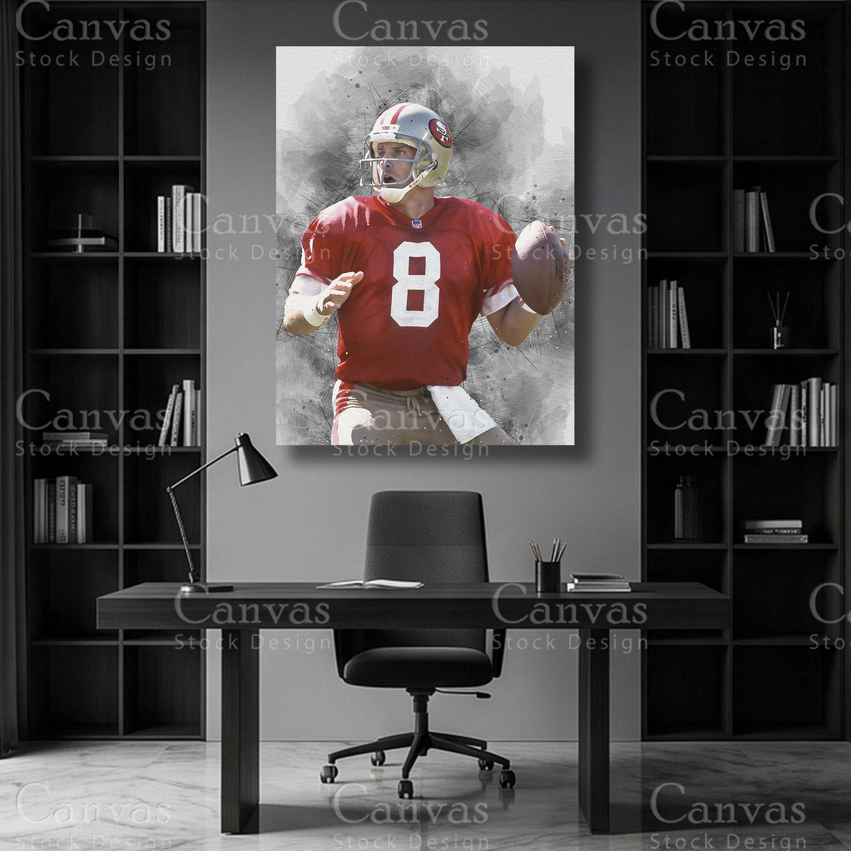 Steve Young NFL quarterback wall art