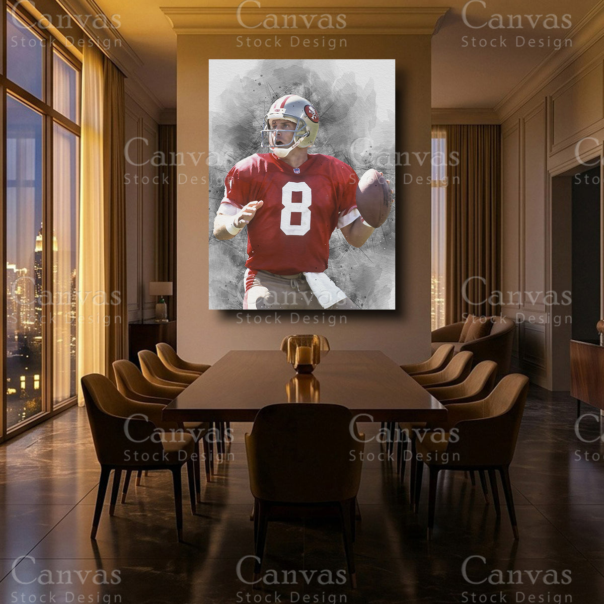 Steve Young luxury NFL canvas decor