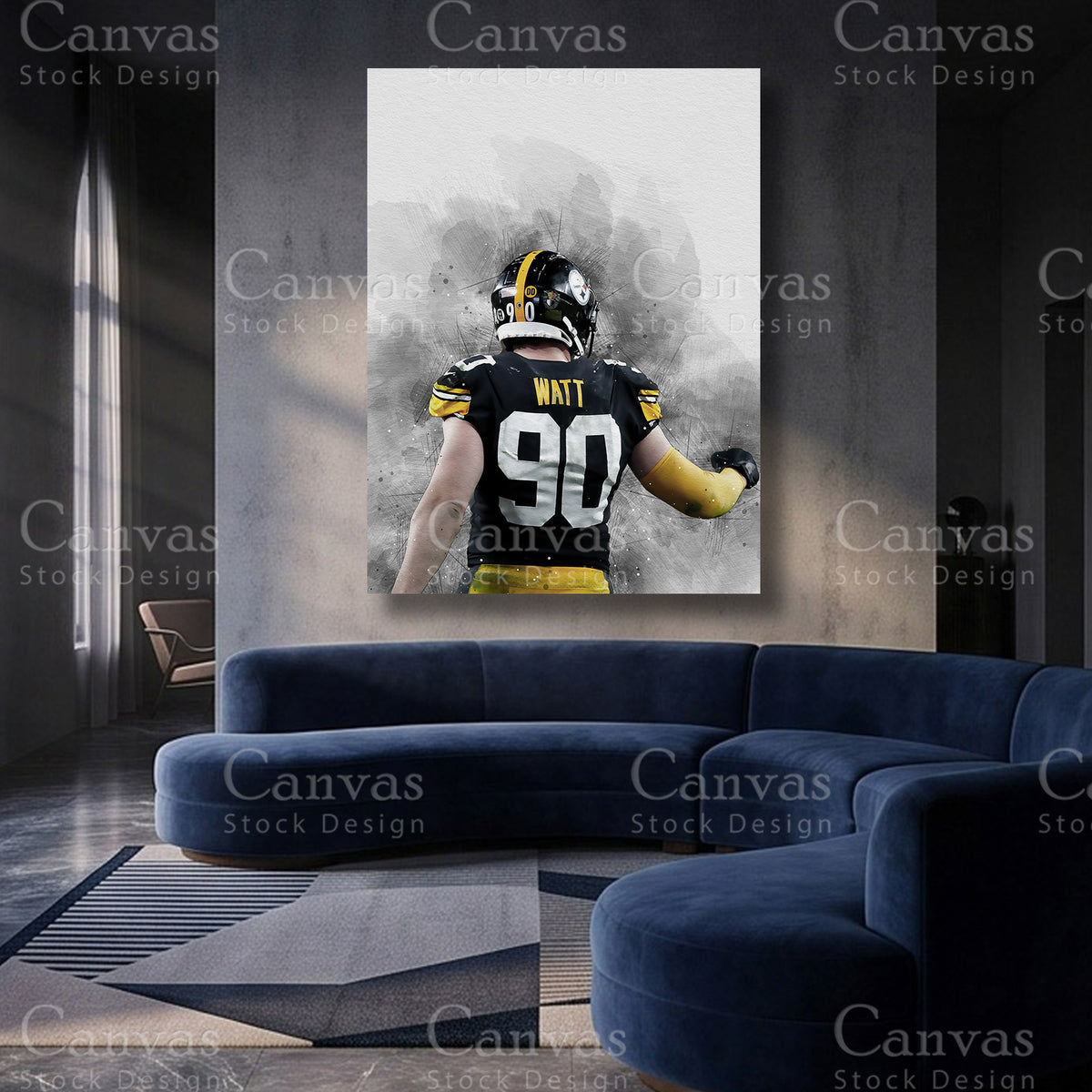 TJ Watt NFL canvas artwork